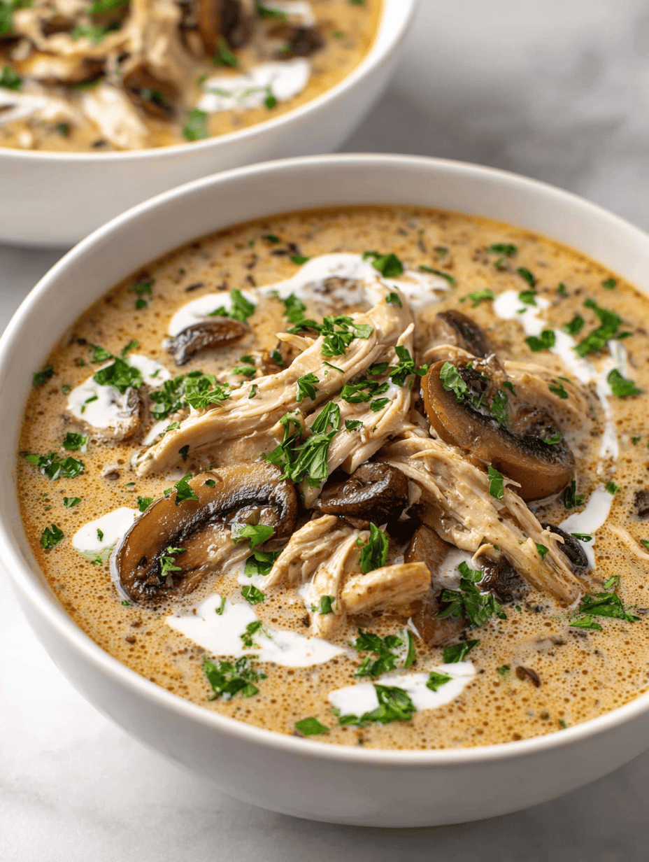 creamy mushroom chicken soup recipe